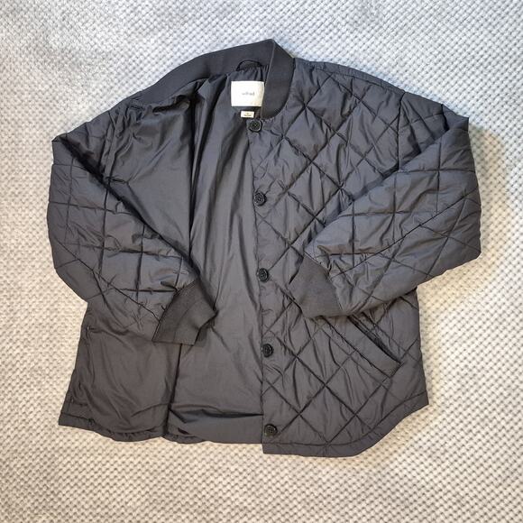 Aritzia Wilfred Pavant Quilted Jacket Black Women Medium Button Up Bomber Light - Picture 3 of 11
